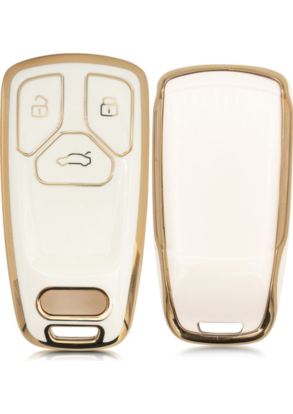 A4 Q5 Q7 3 Buton Smart Nano Anahtar Kılıfı Beyaz