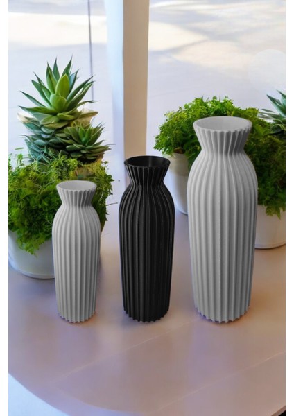3'lü Modern Elegant Vazo / Eşsiz Tasarım / Dekorasyon