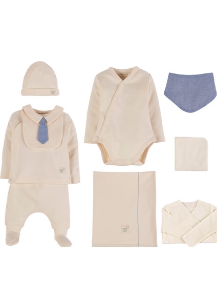 Idil Baby Organik Erkek Bebek Hastane Çıkışı 8'li Set