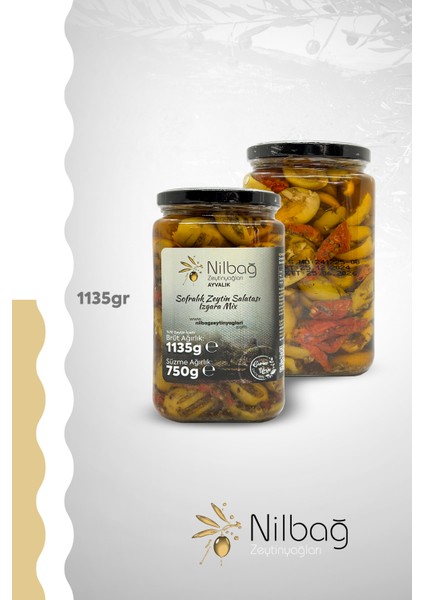 Sofralık Zeytin Salatası Izgara Mix 850 cc Cam Kavanoz