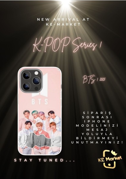 K-Pop Series Bts iPhone Tüm Modellere Uyumlu Kılıf iPhone 6,7,8,x,11,12,13,14,15,16 Plus