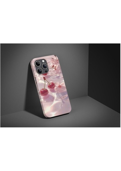Cherry Kiraz Pink iPhone Tüm Modellere Uyumlu Kılıf iPhone 6,7,8,x,11,12,13,14,15,16 Plus