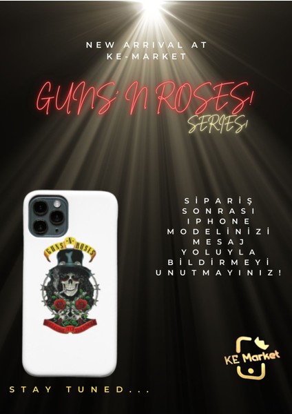 Guns N Ross Series iPhone Tüm Modellere Uyumlu Kılıf iPhone 6,7,8,x,11,12,13,14,15,16 Plus