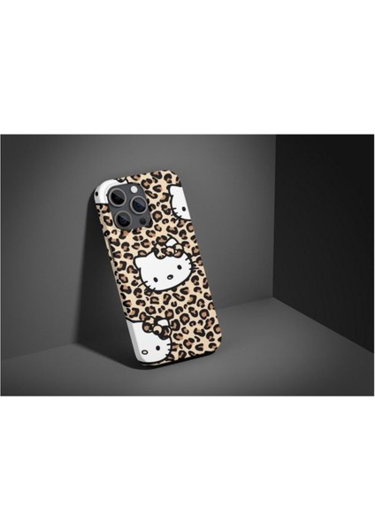 Leopar Desenli Kitty iPhone Tüm Modellere Uyumlu Kılıf iPhone 6,7,8,x,11,12,13,14,15,16 Plus
