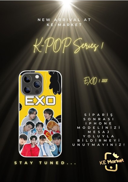 K-Pop Series Exo iPhone Tüm Modellere Uyumlu Kılıf iPhone 6,7,8,x,11,12,13,14,15,16 Plus