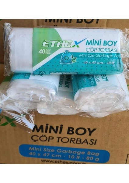Çöp Torbası Mini Boy 3'lü (3X40 120 Adet) Rulo Çöp Poşeti