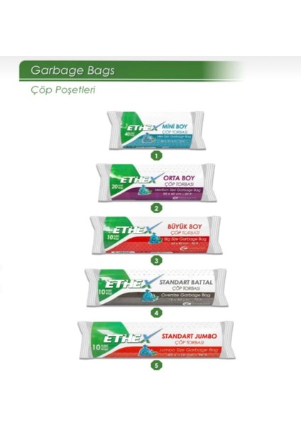 Çöp Torbası Mini Boy 3'lü (3X40 120 Adet) Rulo Çöp Poşeti
