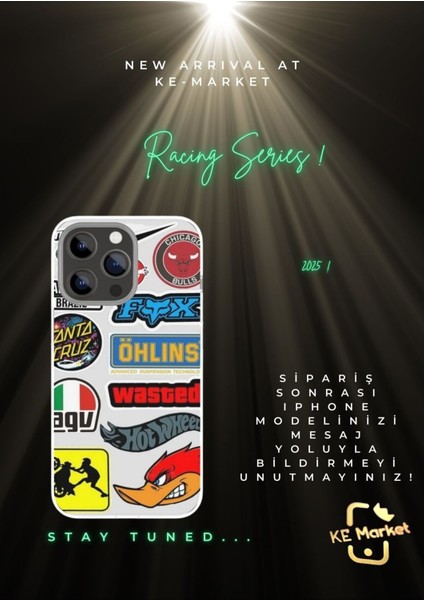 Racing Series iPhone Tüm Modellere Uyumlu Kılıf iPhone 6,7,8,x,11,12,13,14,15,16 Plus