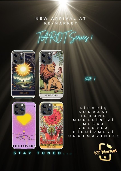 Tarot Series iPhone Tüm Modellere Uyumlu Kılıf iPhone 6,7,8,x,11,12,13,14,15,16 Plus modelleri
