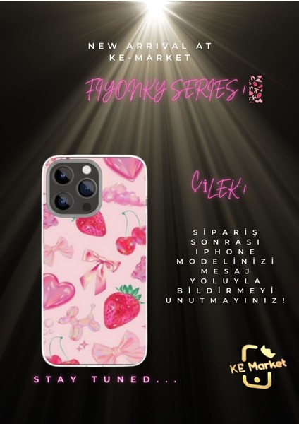 Fiyonk Series Çilek iPhone Tüm Modellere Uyumlu Kılıf iPhone 6,7,8,x,11,12,13,14,15,16 Plus