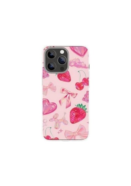 Fiyonk Series Çilek iPhone Tüm Modellere Uyumlu Kılıf iPhone 6,7,8,x,11,12,13,14,15,16 Plus