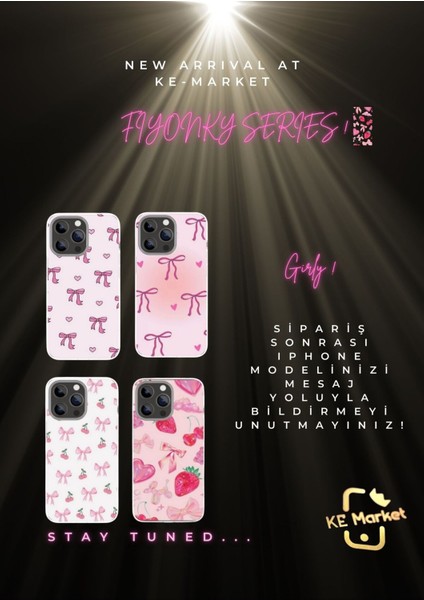 Fiyonk Series Çilek iPhone Tüm Modellere Uyumlu Kılıf iPhone 6,7,8,x,11,12,13,14,15,16 Plus