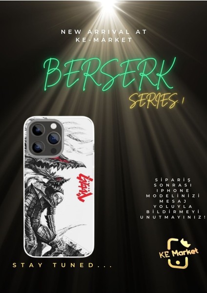 Berserk Series iPhone Tüm Modellere Uyumlu Kılıf iPhone 6,7,8,x,11,12,13,14,15,16 Plus