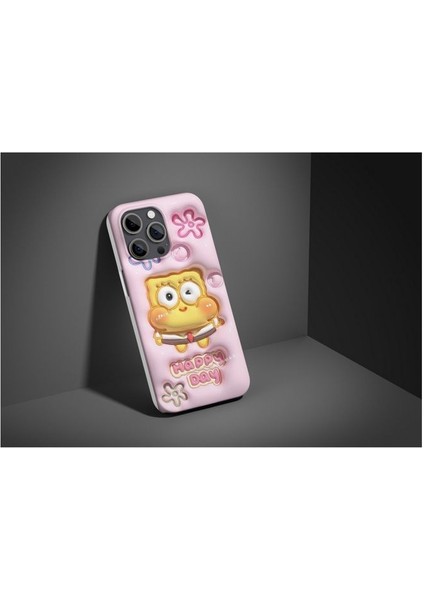 Sponge Bob Pembe iPhone Tüm Modellere Uyumlu Kılıf iPhone 6,7,8,x,11,12,13,14,15,16 Plus
