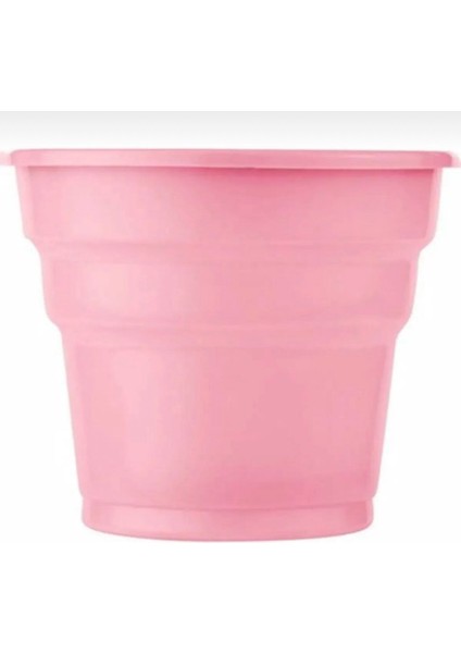 Plastik Tabak Bardak Çatal Seti 25'li Kullan At Piknik Seti Pembe Tabak Pembe Çatal