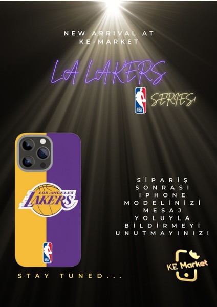 Nba Series Lakers iPhone Tüm Modellere Uyumlu Kılıf iPhone 6,7,8,x,11,12,13,14,15,16 Plus
