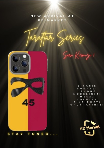 Sarı Kırmızı Maske iPhone Tüm Modellere Uyumlu Kılıf iPhone 6,7,8,x,11,12,13,14,15,16 Plus