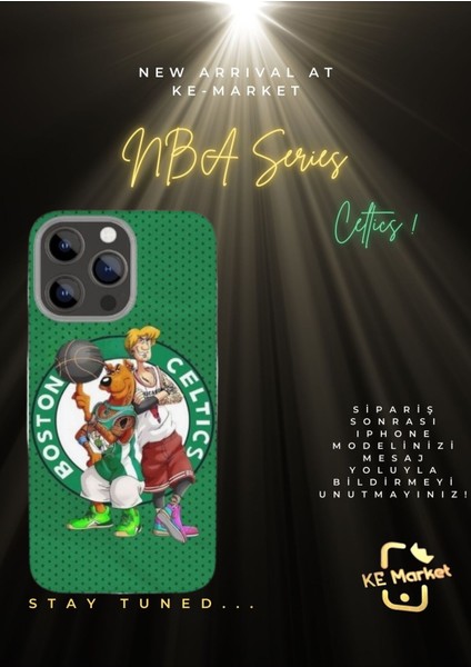 Nba Series Celtics iPhone Tüm Modellere Uyumlu Kılıf iPhone 6,7,8,x,11,12,13,14,15,16 Plus