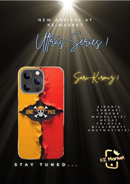 Ultras Series Sarı Kırmızı iPhone Tüm Modellere Uyumlu Kılıf iPhone 6,7,8,x,11,12,13,14,15,16 Plus