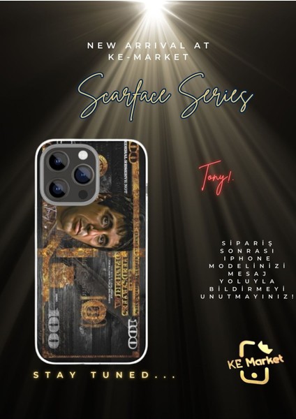 Scarface Series iPhone Tüm Modellere Uyumlu Kılıf iPhone 6,7,8,x,11,12,13,14,15,16 Plus