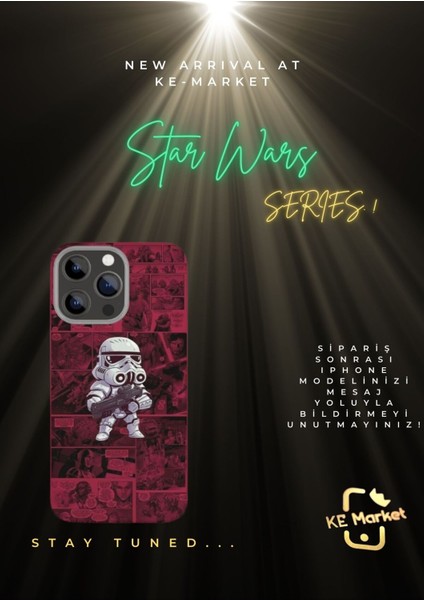 Star Wars iPhone Tüm Modellere Uyumlu Kılıf iPhone 6,7,8,x,11,12,13,14,15,16 Plus