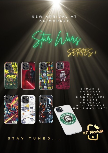 Star Wars iPhone Tüm Modellere Uyumlu Kılıf iPhone 6,7,8,x,11,12,13,14,15,16 Plus modelleri