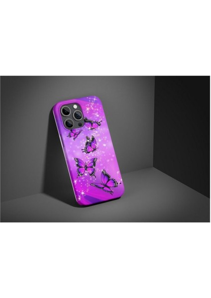 Mor Kelebek iPhone Tüm Modellere Uyumlu Kılıf iPhone 6,7,8,x,11,12,13,14,15,16 Plus