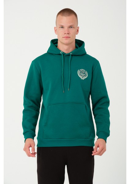 Kapüşonlu Sweatshirt Zümrüt Yeşili