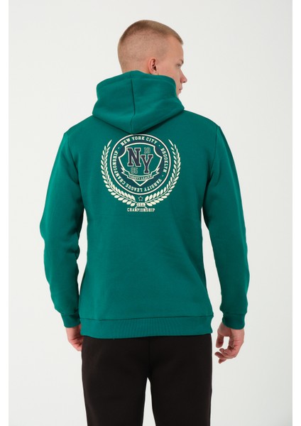 Kapüşonlu Sweatshirt Zümrüt Yeşili