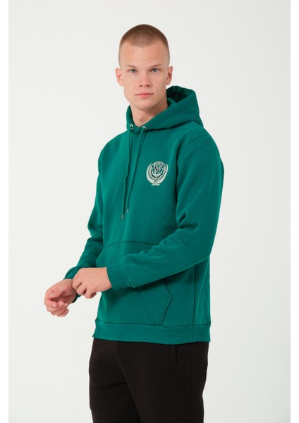 Kapüşonlu Sweatshirt Zümrüt Yeşili