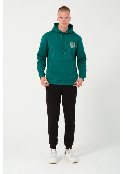 Kapüşonlu Sweatshirt Zümrüt Yeşili