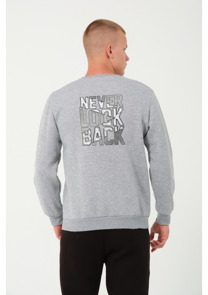 3 Iplik Şardonlu Regular Fit Baskılı Sweatshirt Gri fiyatları