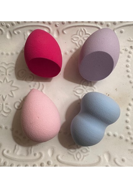 Pembe Tonları 4'lü Plastik Kutulu Makyaj Sünger Seti