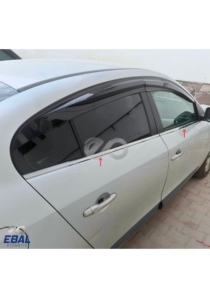 Renault Fluence Krom Cam Çıtası 4 Prç. 2010 üzeri Paslanmaz Çelik