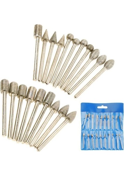 Dremel Gravür Benzeri Kalıpcı Taşlama Cam Fayans Delme Mermer Granit Aşındırma Elmas Freze Uc Seti