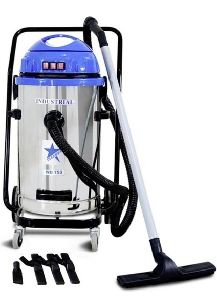 WD753 Üç Motorlu 3600WATT Sanayi Tipi Islak-Kuru Süpürge