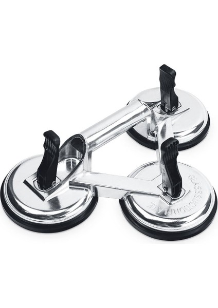 SGS956 - 155 kg Üçlü Vantuz Alüminyum Cam Seramik Fayans Ahşap Tutma Taşıma Vantuzu 12CM 12CM 12