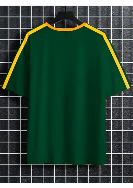 Yeni Sezon Unisex Omuz Detaylı Brasil Baskılı Oversize T-Shirt fırsatları