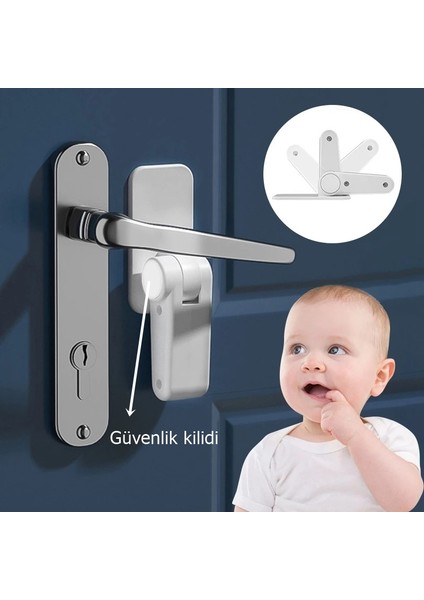 Çocuklara Kapı Kolu ve Fırın Kapağı Güvenlik Kilidi