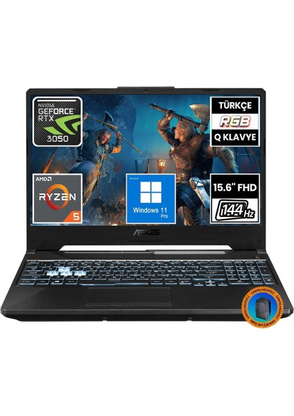 Tuf Gaming A15 FA506NC-HN050A15 Ryzen5 7535HS 16GB 512SSD RTX3050 15.6" Fullhd W11P Taşınabilir