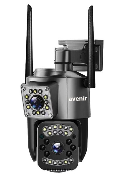 AVENİR AV-M07 4MP (2*2MP) 2 Kameralı 4G Sim Kartlı IP PTZ Kamera V380 PRO App