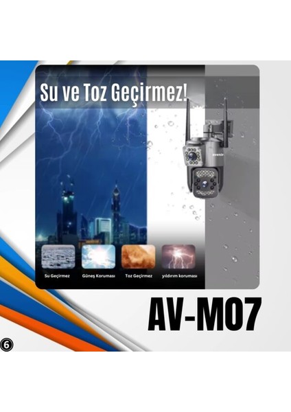 AVENİR AV-M07 4MP (2*2MP) 2 Kameralı 4G Sim Kartlı IP PTZ Kamera V380 PRO App