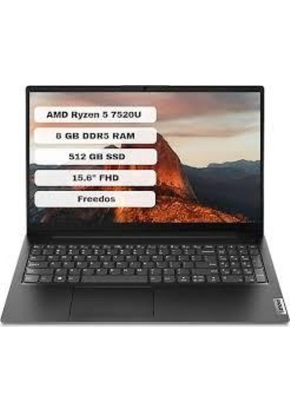 V15 G4E1 82YU0124TX Ryzen 5 7520U 8gb 512GB SSD 15.6" Fhd Freedos Notebook