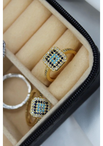 Princess Nazar Boncuğu Tasarım Zirkon Taşlı Ayarlanabilir Kadın Yüzük indirimleri