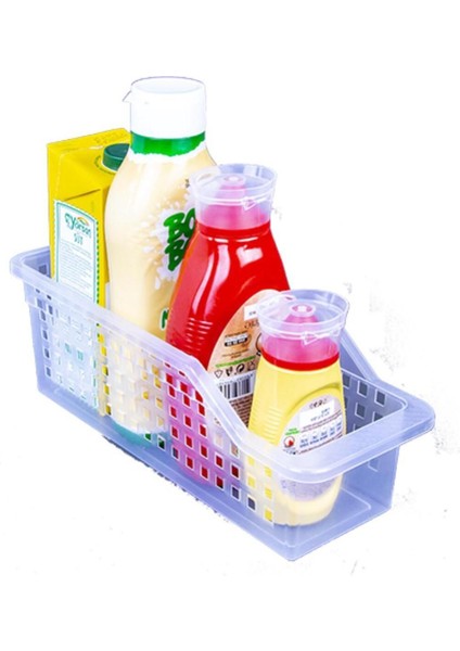 4'lü Organizer Dolap Içi Düzenleyici Sepet, 4 Adet Kaliteli Plastik Buzdolabı Raf Düzenleme Beyaz
