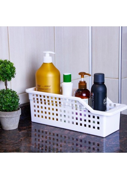 2'li Organizer Dolap Içi Düzenleyici Sepet, 2 Adet Kaliteli Plastik Buzdolabı Raf Düzenleme Beyaz