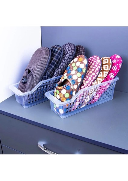 2'li Organizer Dolap Içi Düzenleyici Sepet, 2 Adet Kaliteli Plastik Buzdolabı Raf Düzenleme Beyaz