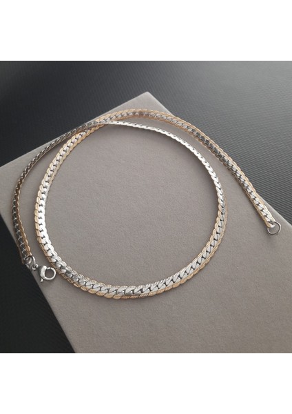 Çelik Çift Renk Erkek Zincir Kolye fırsatları