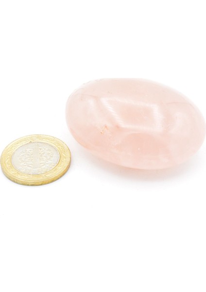 Hakiki Doğal Sabun Şeklinde Pembe Kuvars Masaj Taşı 82 Gram