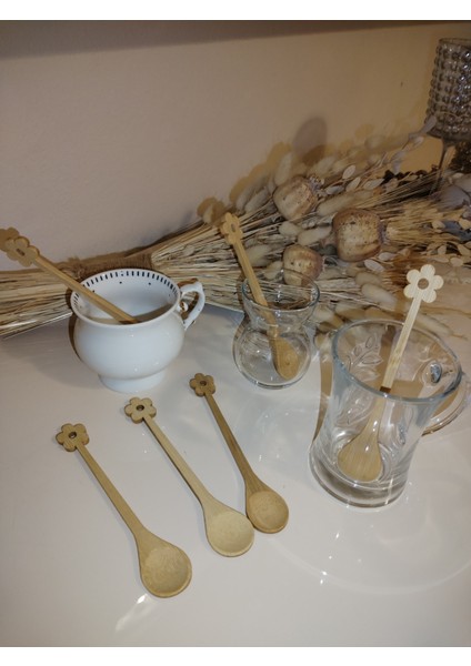 BAMBU ÇOK AMAÇLI KARIŞTIRMA KAŞIĞI KAHVE ÇAY BAHARAT KAŞIĞI 6 ADET 15 CM